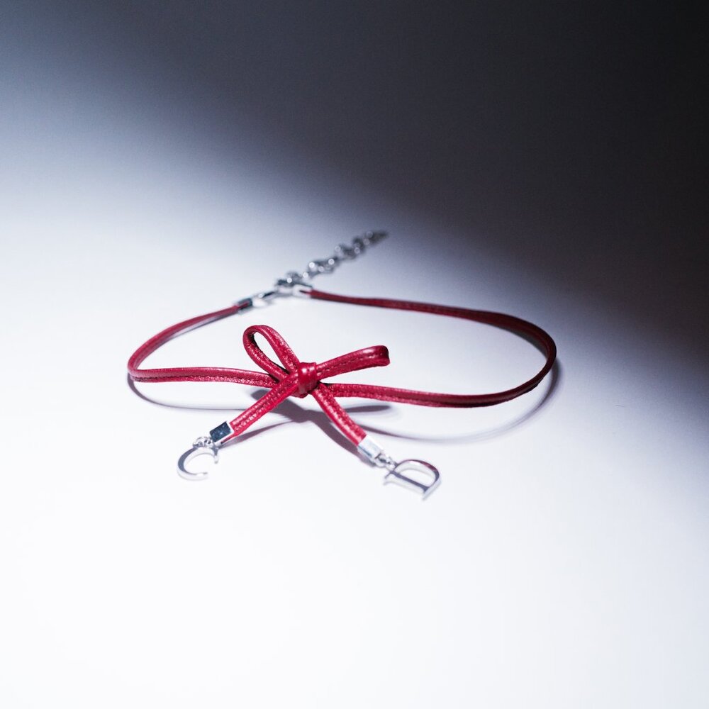 Christian Dior Logo Bow Choker